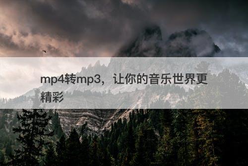 mp4转mp3，让你的音乐世界更精彩