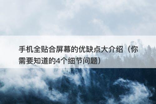 手机全贴合屏幕的优缺点大介绍（你需要知道的4个细节问题）