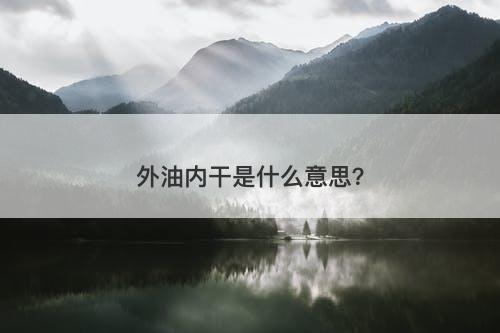 外油内干是什么意思？-图1