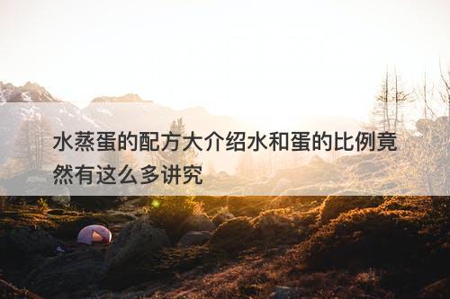 水蒸蛋的配方大介绍水和蛋的比例竟然有这么多讲究