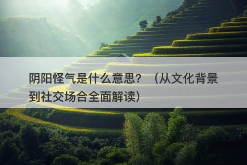 阴阳怪气是什么意思？（从文化背景到社交场合全面解读）