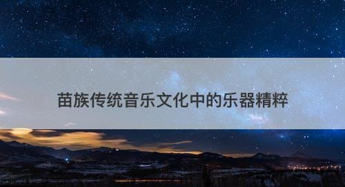 苗族传统音乐文化中的乐器精粹