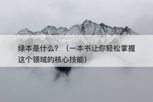 绿本是什么？（一本书让你轻松掌握这个领域的核心技能）