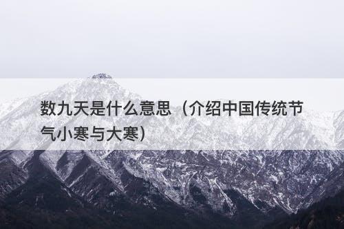 数九天是什么意思（介绍中国传统节气小寒与大寒）