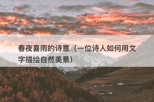 春夜喜雨的诗意（一位诗人如何用文字描绘自然美景）