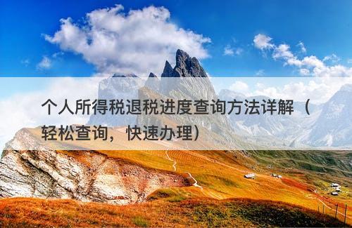 个人所得税退税进度查询方法详解（轻松查询，快速办理）