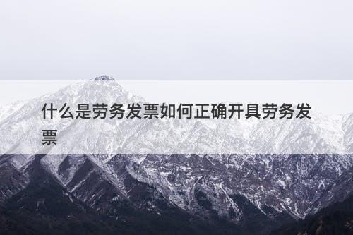 什么是劳务发票如何正确开具劳务发票