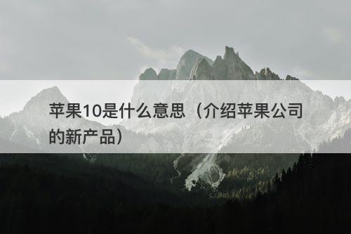 苹果10是什么意思（介绍苹果公司的新产品）
