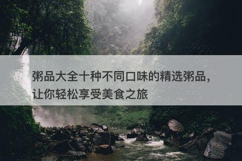粥品大全十种不同口味的精选粥品，让你轻松享受美食之旅