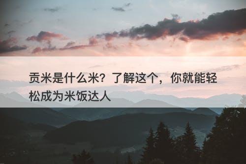 贡米是什么米？了解这个，你就能轻松成为米饭达人