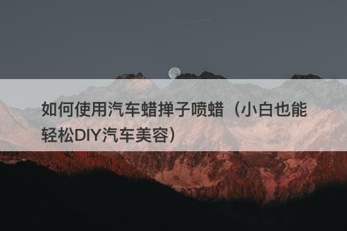 如何使用汽车蜡掸子喷蜡（小白也能轻松DIY汽车美容）-图1