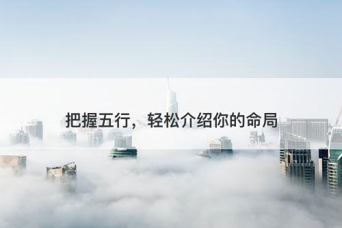 把握五行，轻松介绍你的命局
