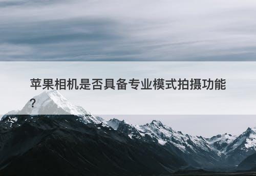 苹果相机是否具备专业模式拍摄功能？