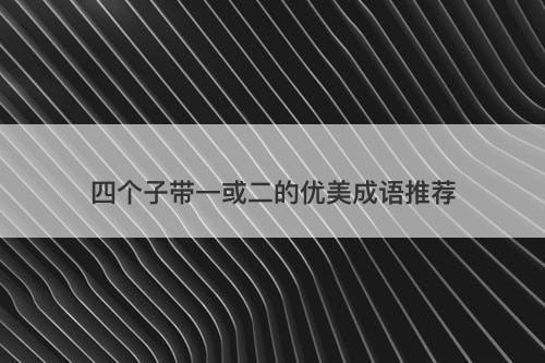 四个子带一或二的优美成语推荐