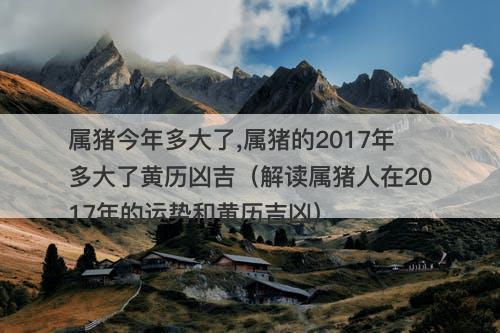 属猪今年多大了,属猪的2017年多大了黄历凶吉（解读属猪人在2017年的运势和黄历吉凶）