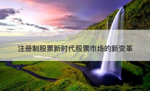 注册制股票新时代股票市场的新变革