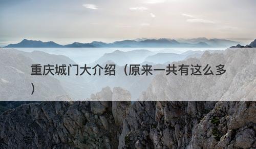 重庆城门大介绍（原来一共有这么多）