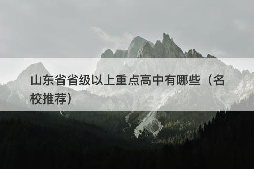 山东省省级以上重点高中有哪些（名校推荐）