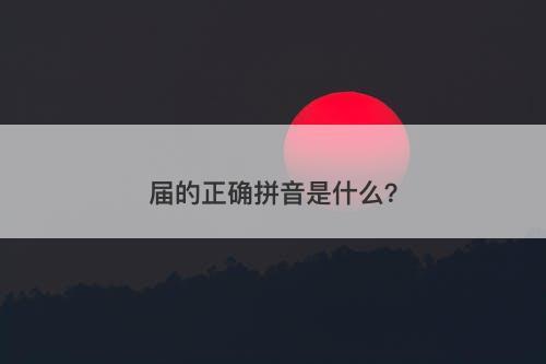 届的正确拼音是什么？