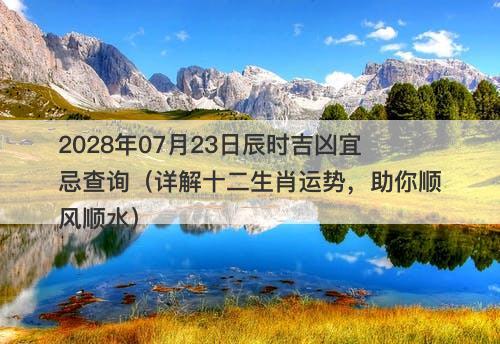 2028年07月23日辰时吉凶宜忌查询（详解十二生肖运势，助你顺风顺水）