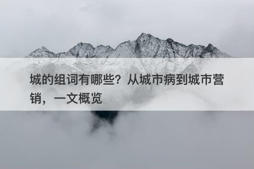 城的组词有哪些？从城市病到城市营销，一文概览