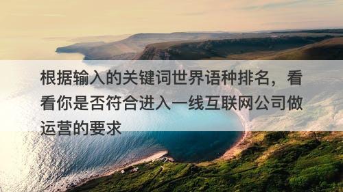 根据输入的关键词世界语种排名，看看你是否符合进入一线互联网公司做运营的要求