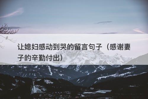 让媳妇感动到哭的留言句子（感谢妻子的辛勤付出）