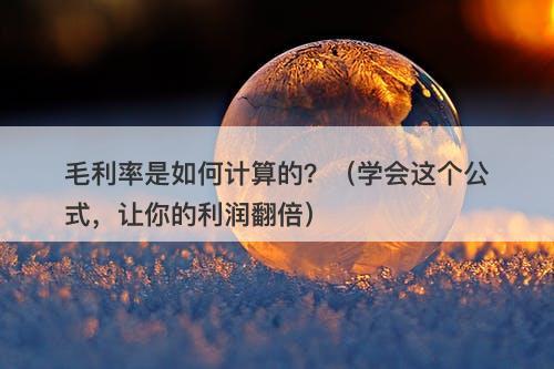 毛利率是如何计算的？（学会这个公式，让你的利润翻倍）