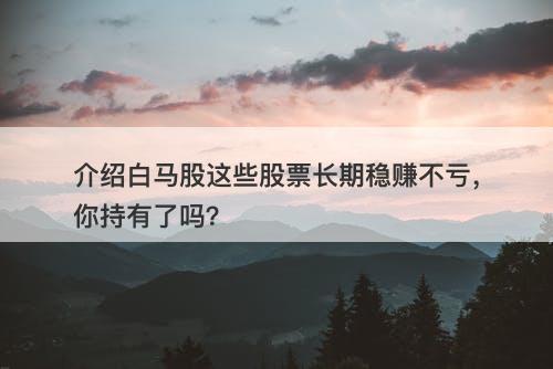 介绍白马股这些股票长期稳赚不亏，你持有了吗？
