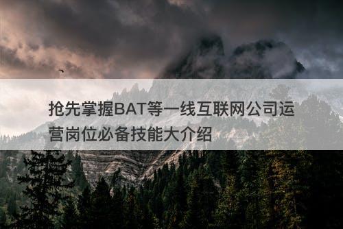 抢先掌握BAT等一线互联网公司运营岗位必备技能大介绍