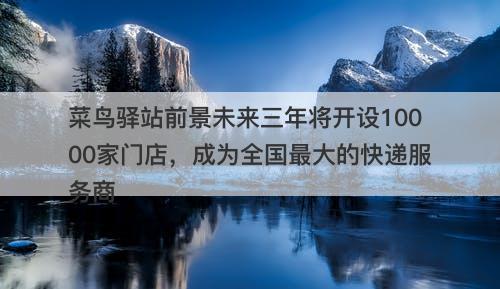菜鸟驿站前景未来三年将开设10000家门店，成为全国最大的快递服务商-图1
