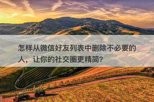 怎样从微信好友列表中删除不必要的人，让你的社交圈更精简？