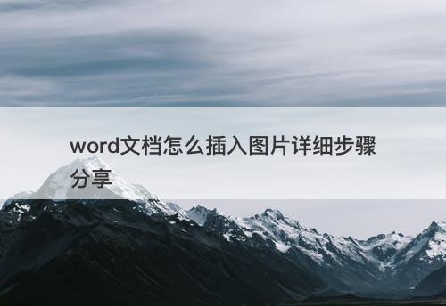 word文档怎么插入图片详细步骤分享-图1