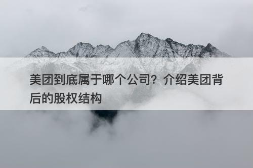 美团到底属于哪个公司？介绍美团背后的股权结构