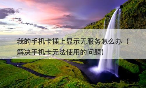 我的手机卡插上显示无服务怎么办（解决手机卡无法使用的问题）