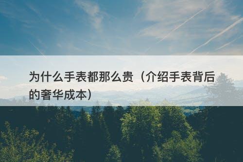 为什么手表都那么贵（介绍手表背后的奢华成本）