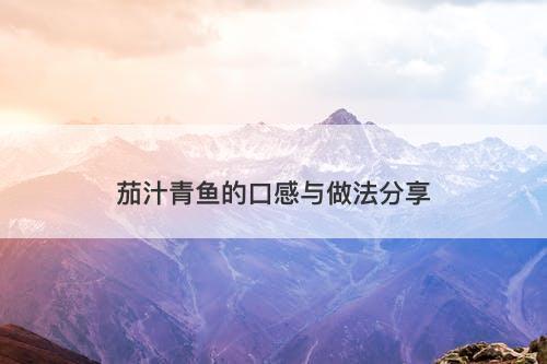 茄汁青鱼的口感与做法分享