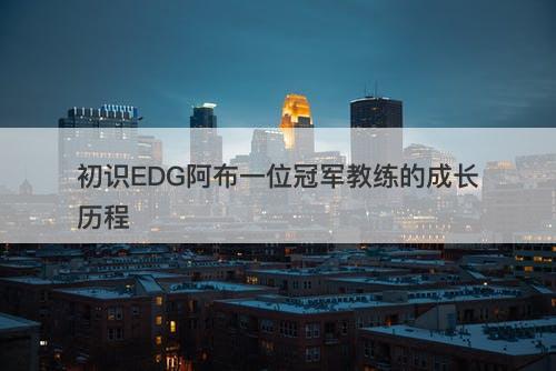 初识EDG阿布一位冠军教练的成长历程
