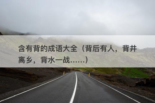 含有背的成语大全（背后有人，背井离乡，背水一战……）