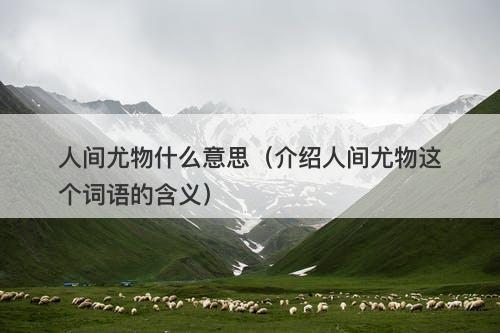 人间尤物什么意思（介绍人间尤物这个词语的含义）