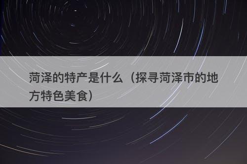 菏泽的特产是什么（探寻菏泽市的地方特色美食）