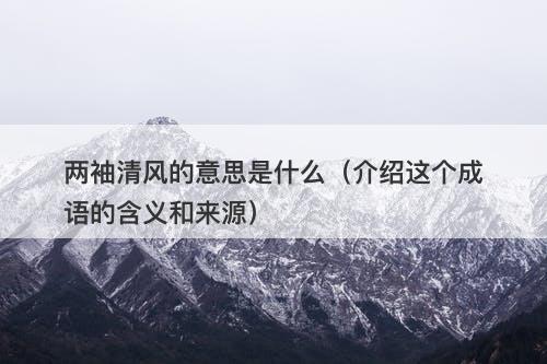 两袖清风的意思是什么（介绍这个成语的含义和来源）