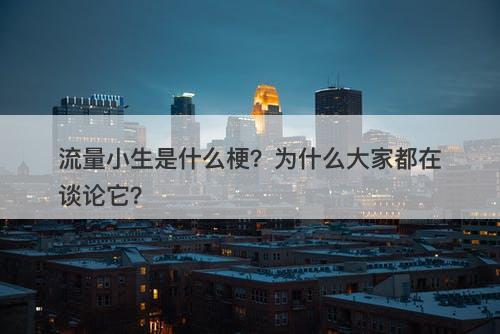 流量小生是什么梗？为什么大家都在谈论它？