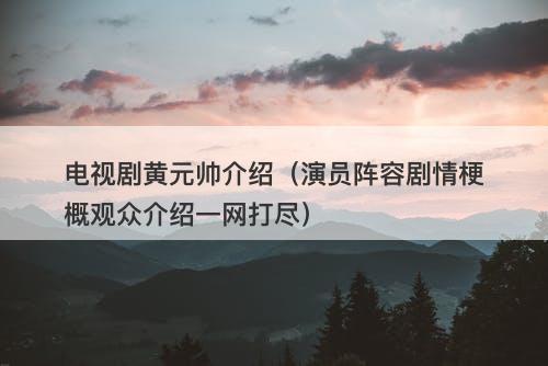 电视剧黄元帅介绍（演员阵容剧情梗概观众介绍一网打尽）