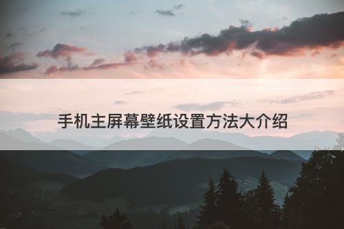 手机主屏幕壁纸设置方法大介绍