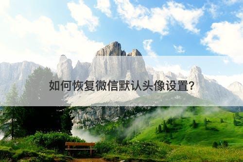 如何恢复微信默认头像设置？