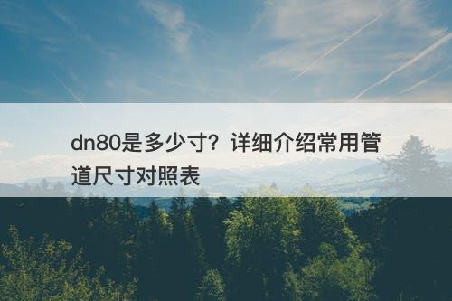 dn80是多少寸？详细介绍常用管道尺寸对照表