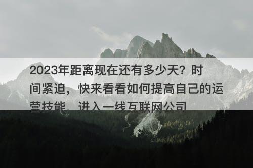 2023年距离现在还有多少天？时间紧迫，快来看看如何提高自己的运营技能，进入一线互联网公司