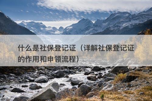 什么是社保登记证（详解社保登记证的作用和申领流程）-图1