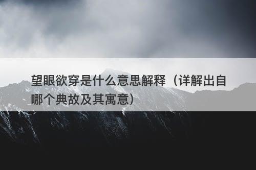 望眼欲穿是什么意思解释（详解出自哪个典故及其寓意）